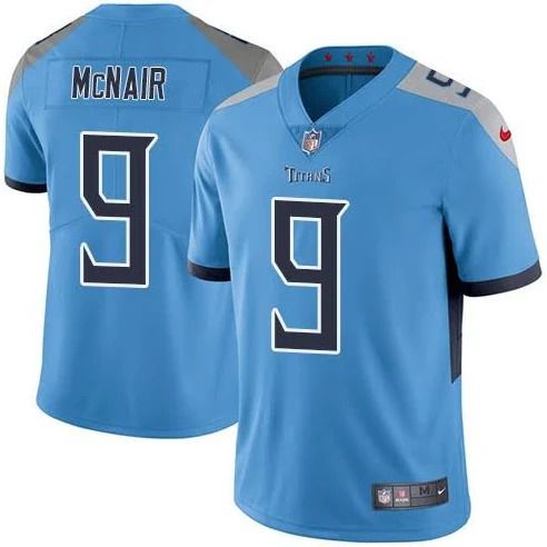 Men Tennessee Titans #9 Steve McNair Nike Light Blue Vapor Limited NFL Jersey